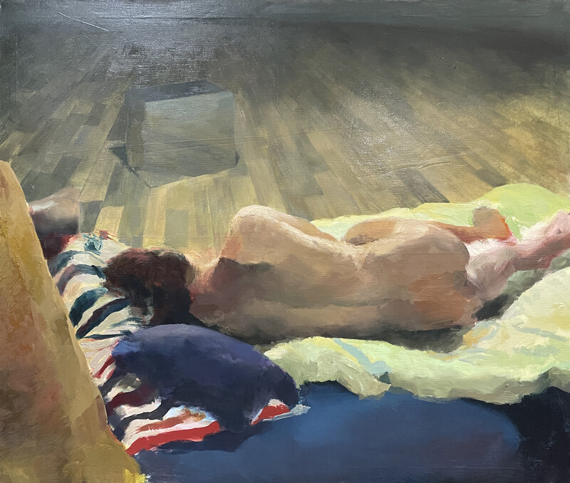 Having a Rest Naked and Silver Cube